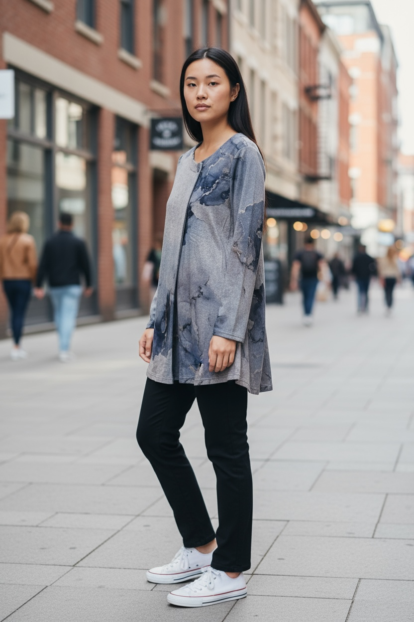 Printed Tunic with Button Detail