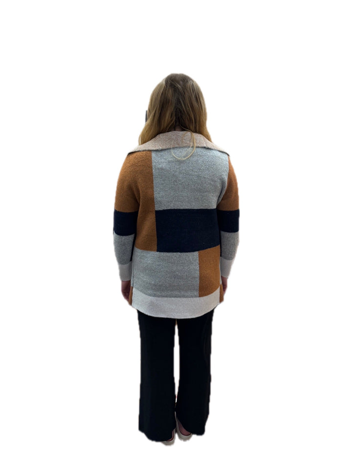 Colourblock Open Cardigan - Size X-Large