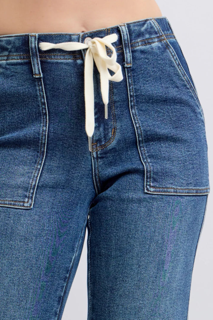 Judy Blue High Waist Drawstring Wide