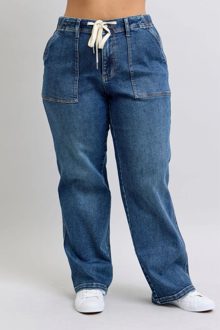 Judy Blue High Waist Drawstring Wide
