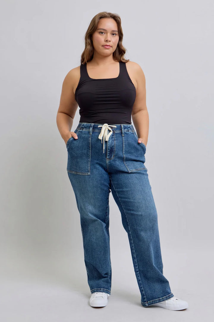 Judy Blue High Waist Drawstring Wide