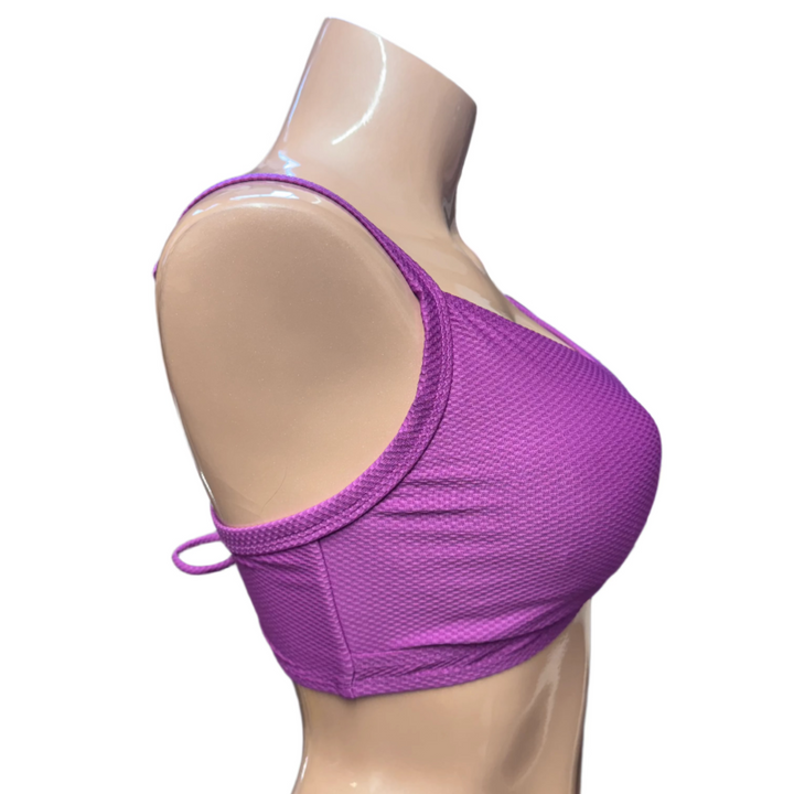 Honeycomb D Cup Bikini Top w/ Button - Cattleya Orchid