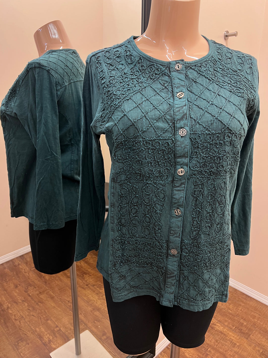 Parsley & Sage Naomi Cotton Button Front Blouse - Size Medium