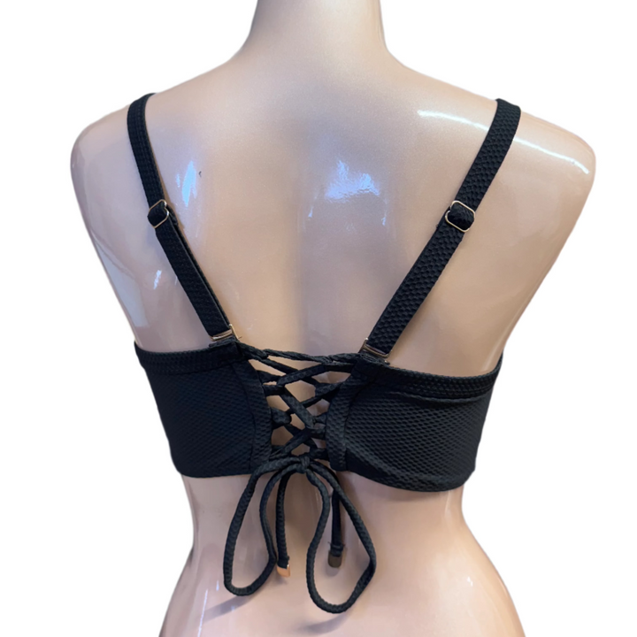 Honeycomb D Cup Bikini Top W/Button