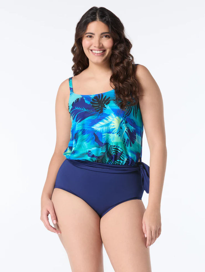 Gabar Blouson Tankini Set Swimsuit - Size 10