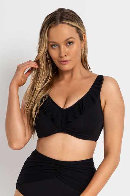 Azura Basix Dd/E Frill Crossover Bikini Top