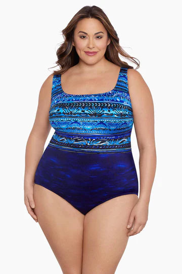 Double X Back Tank Long Torso One Piece Swimsuit