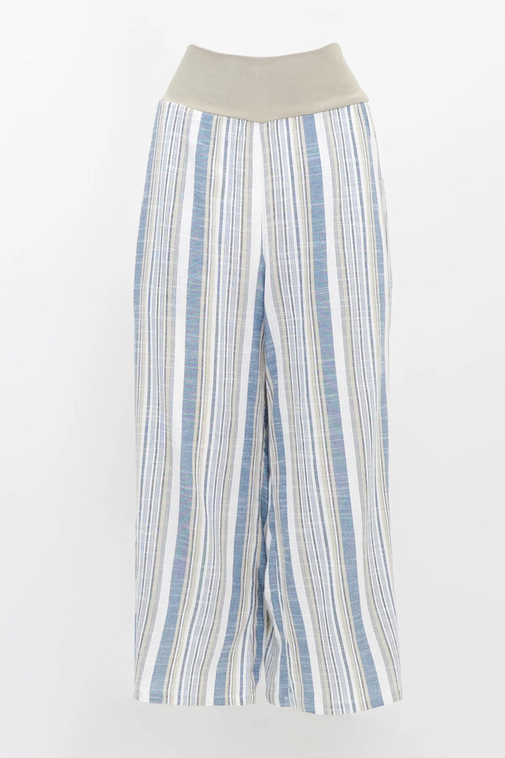 Landon Linen / Bamboo Capri - Sand Stripe