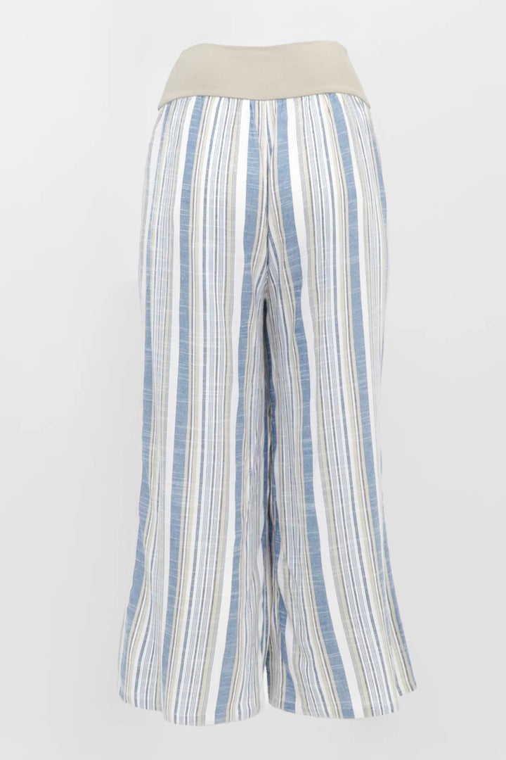 Landon Linen / Bamboo Capri - Sand Stripe