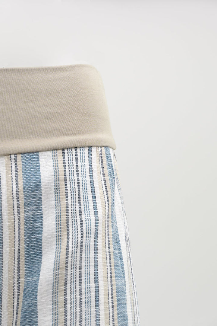 Landon Linen / Bamboo Capri - Sand Stripe