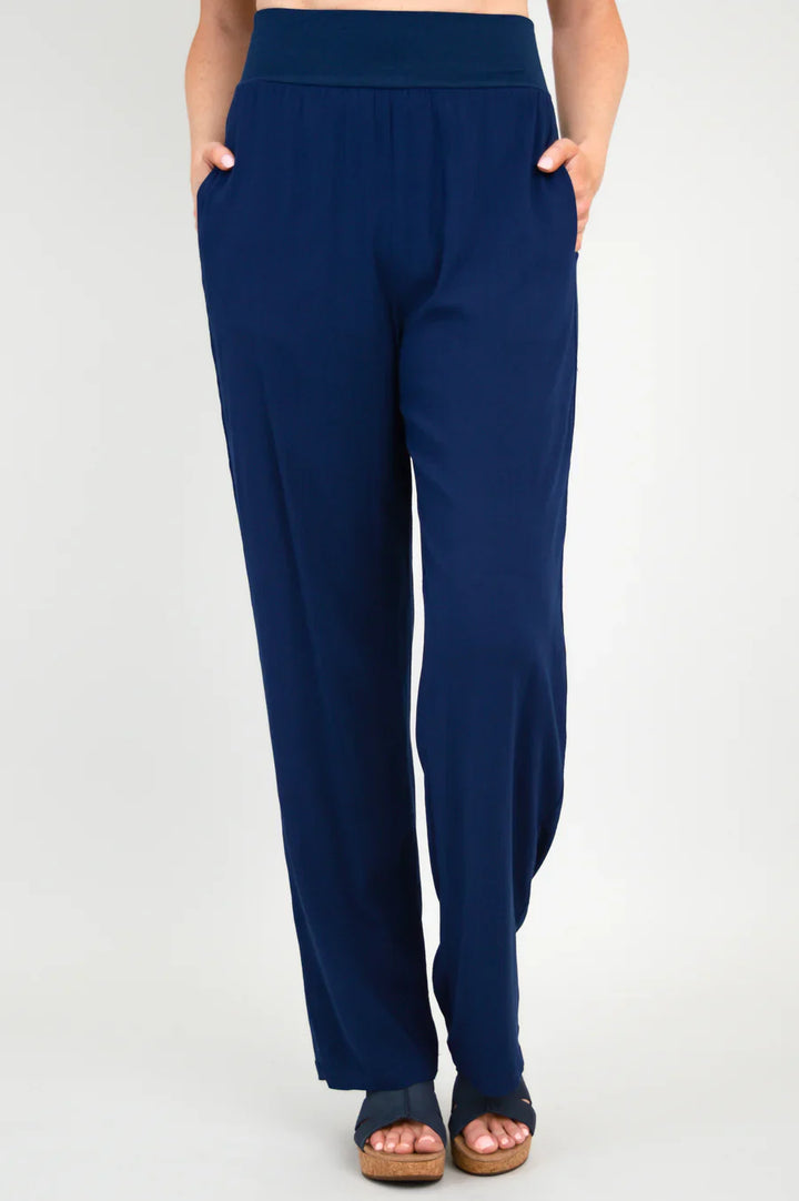 Landon Linen / Bamboo Pant - Indigo