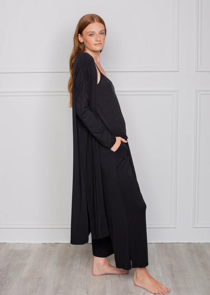 Latte Love Maxi Robe - Black