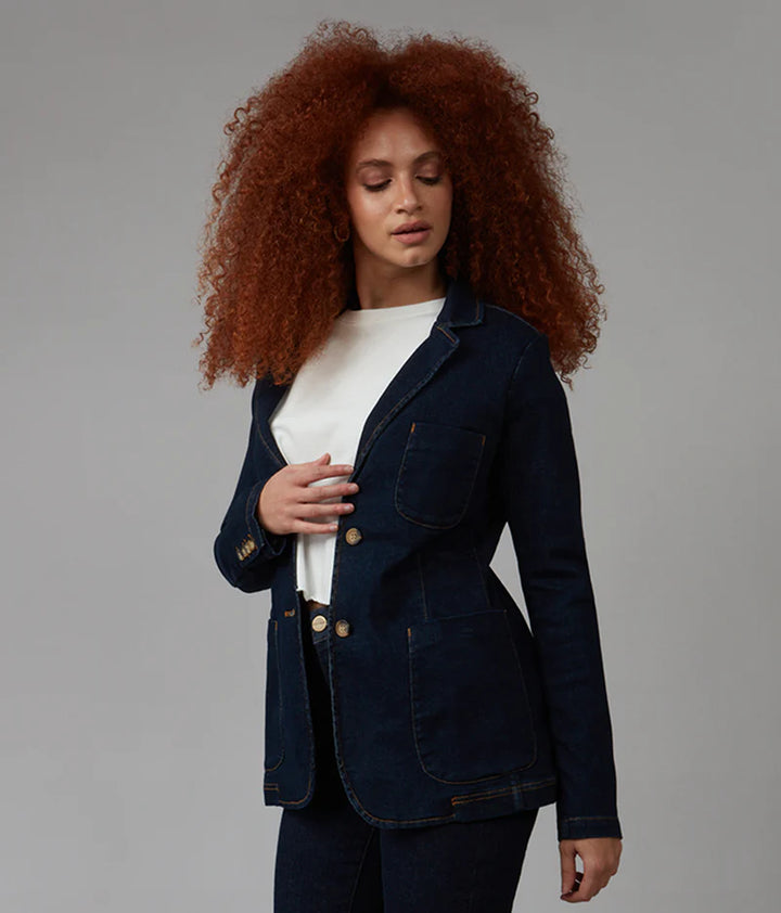 Tilly Blazer - Dark Rinse Blue - Size 3 X