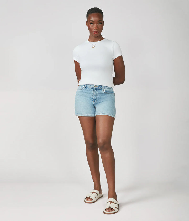 Liana High Rise Denim Short - Crystal Blue