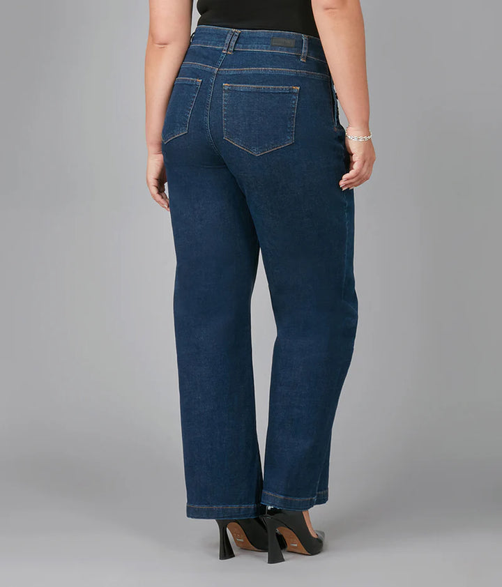 Colette High-Rise Wide Leg Jeans - Dark Rinse Blue
