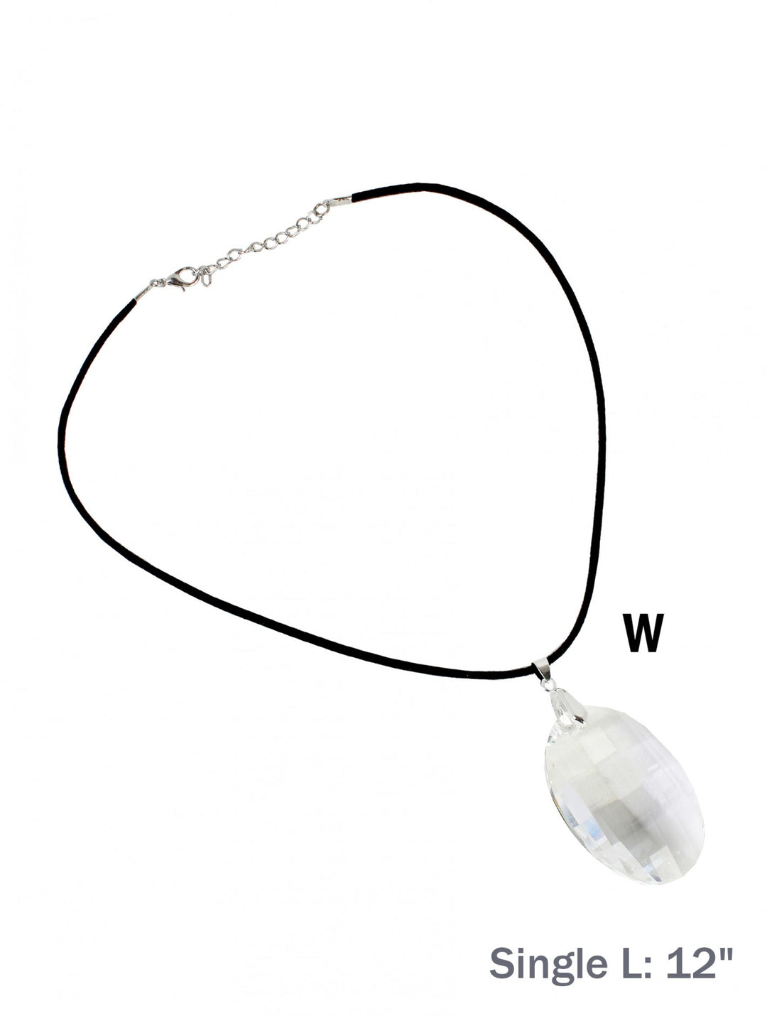 Rope Necklace w/ Light Reflective Rhinestone Charm