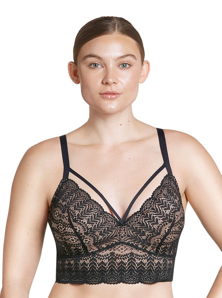 Mia Lace Wire-Free Bralette - Black