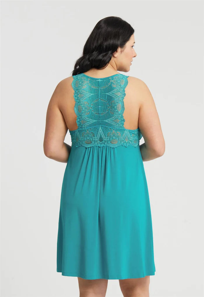 Fleur't Belle Epoque Lace T-Back Full Cup Chemise - Key West