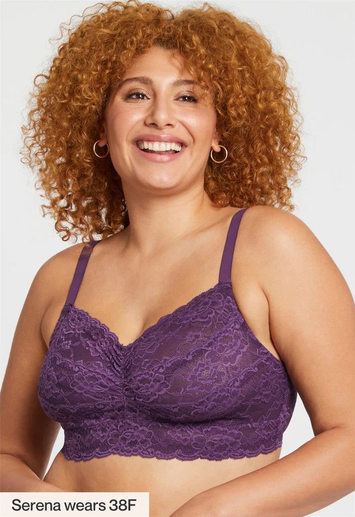 Montelle Cup Sized Lace Bralette - Pinot