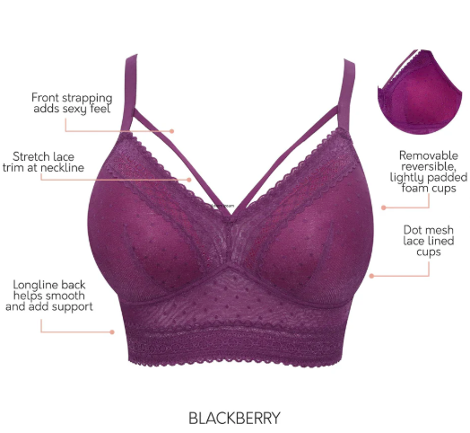 Mia Dot Bralette - Blackberry