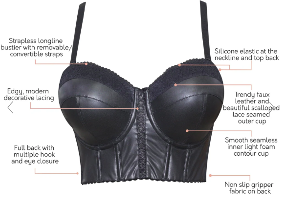 Stevie Longline Strapless Bustier