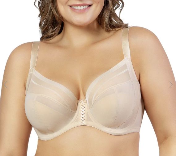 Shea Mesh Unlined Underwire Plunge Bra - Bare