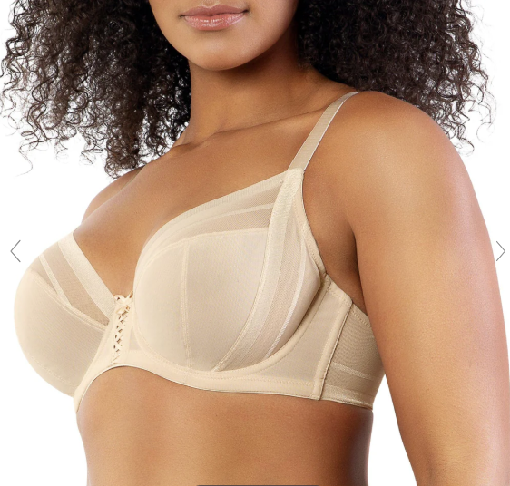 Shea Mesh Unlined Underwire Plunge Bra - Bare