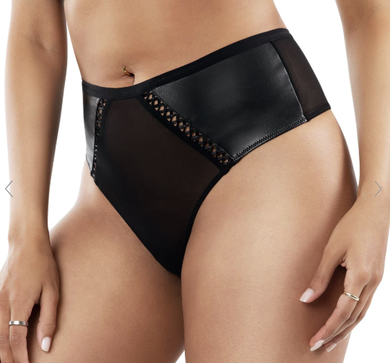 Stevie Faux Leather High Waist Thong