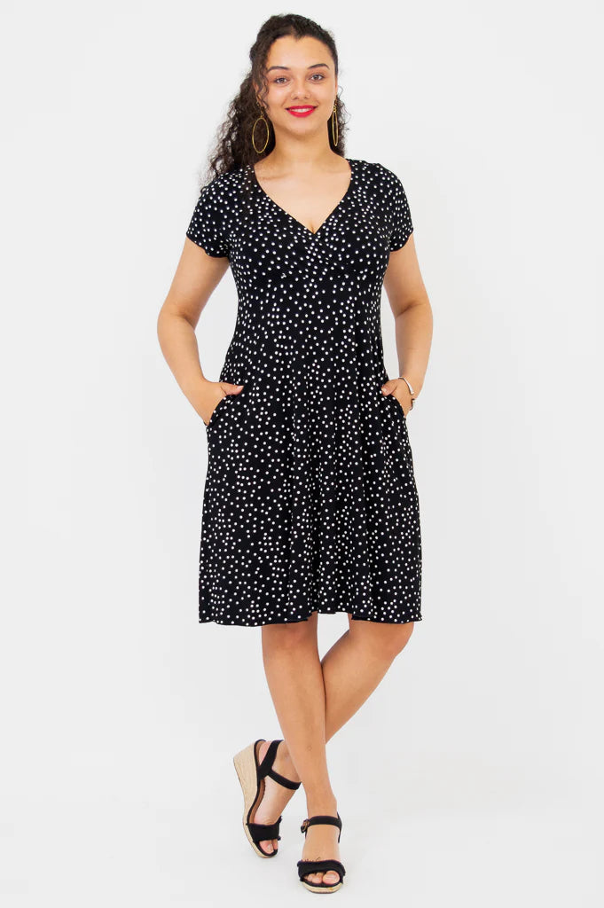 Aurora Short Sleeve Bamboo Dress - Polka Dot