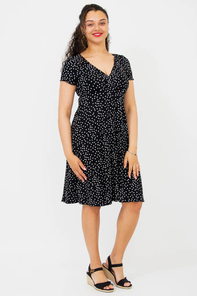 Aurora Short Sleeve Bamboo Dress - Polka Dot
