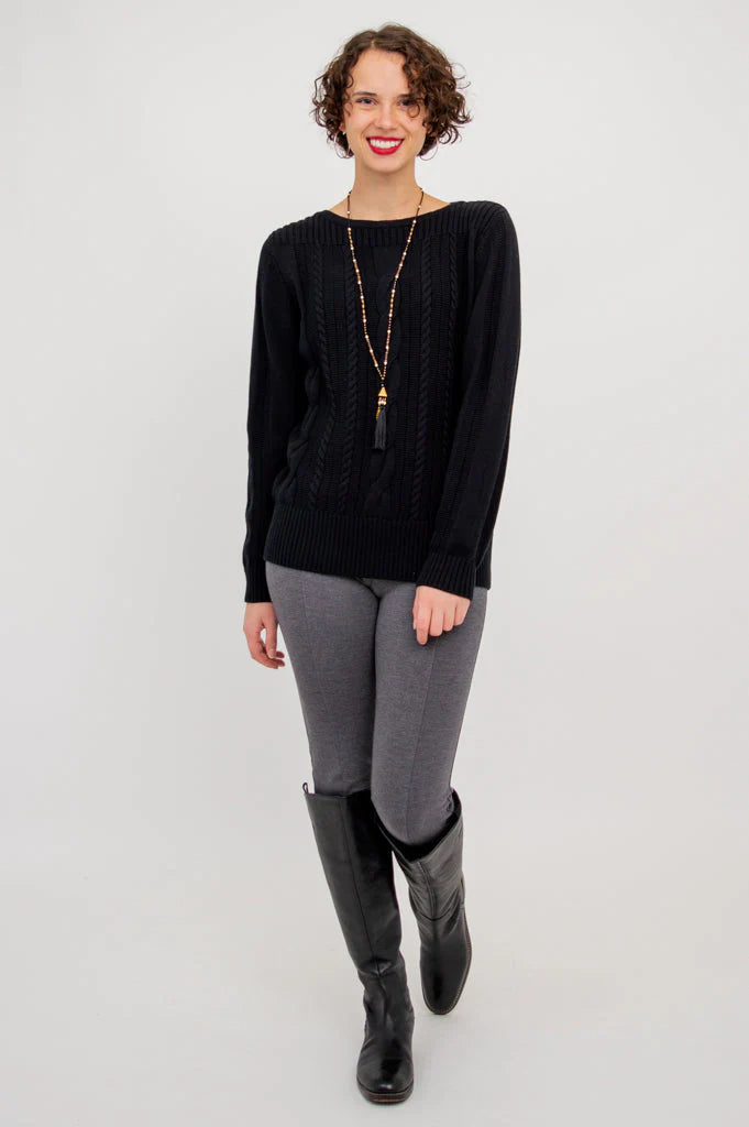 Cora Cotton Sweater - Black