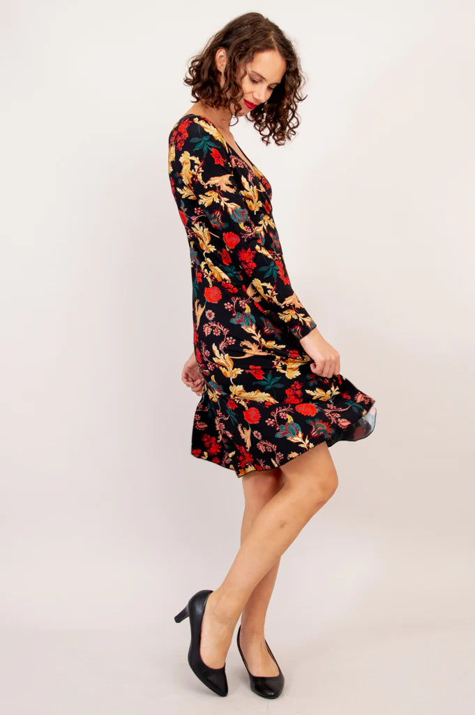 Denver Long Sleeve Bamboo Dress - Ornate - Size 2 X