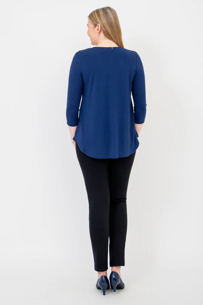 Jackie Bamboo 3/4 Sleeve Top - Indigo
