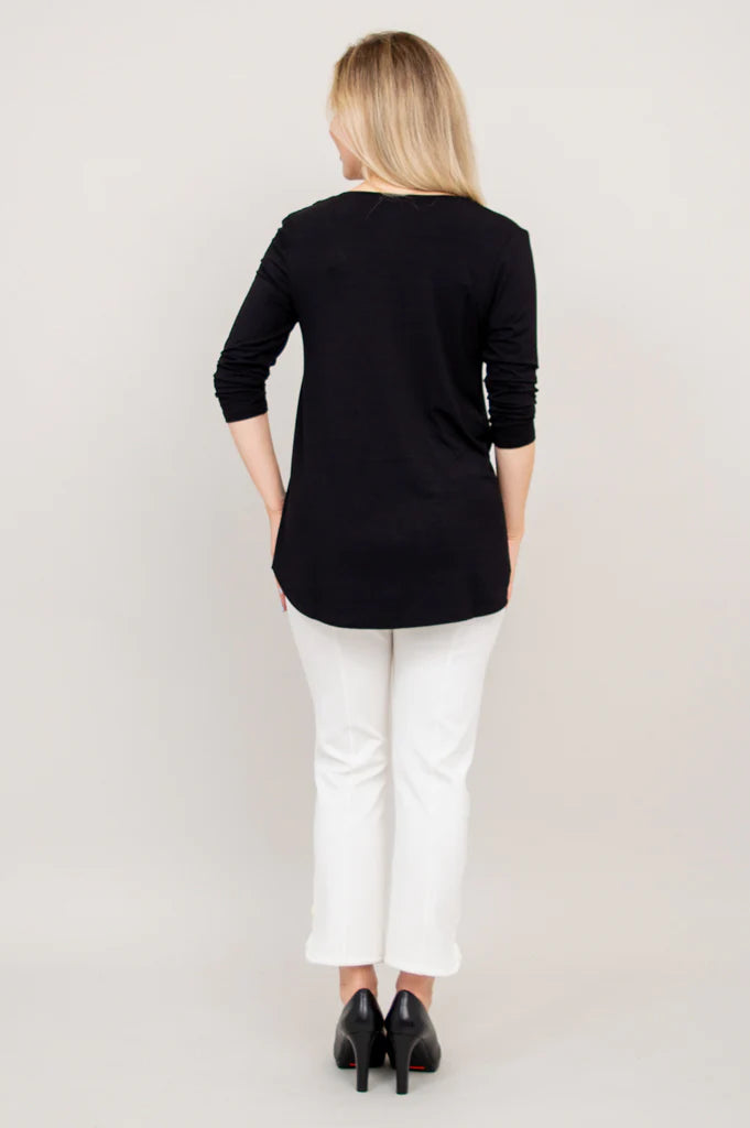 Jazz Bamboo 3/4 Sleeve Top - Black Diamond