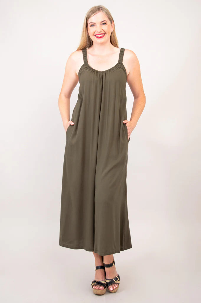Joanna Linen / Bamboo Jumpsuit - Khaki
