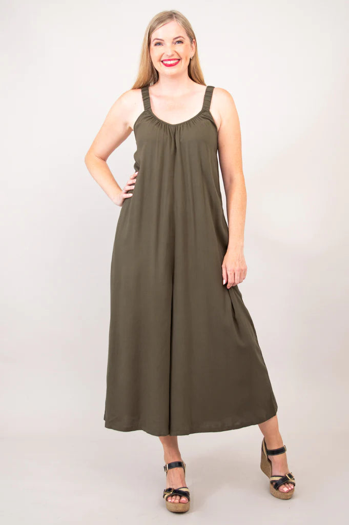 Joanna Linen / Bamboo Jumpsuit - Khaki