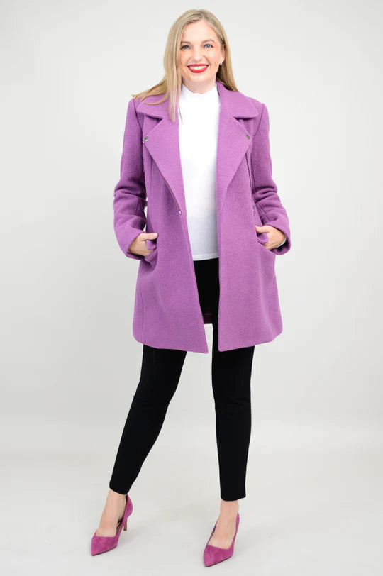 Plum wool coat clearance womens