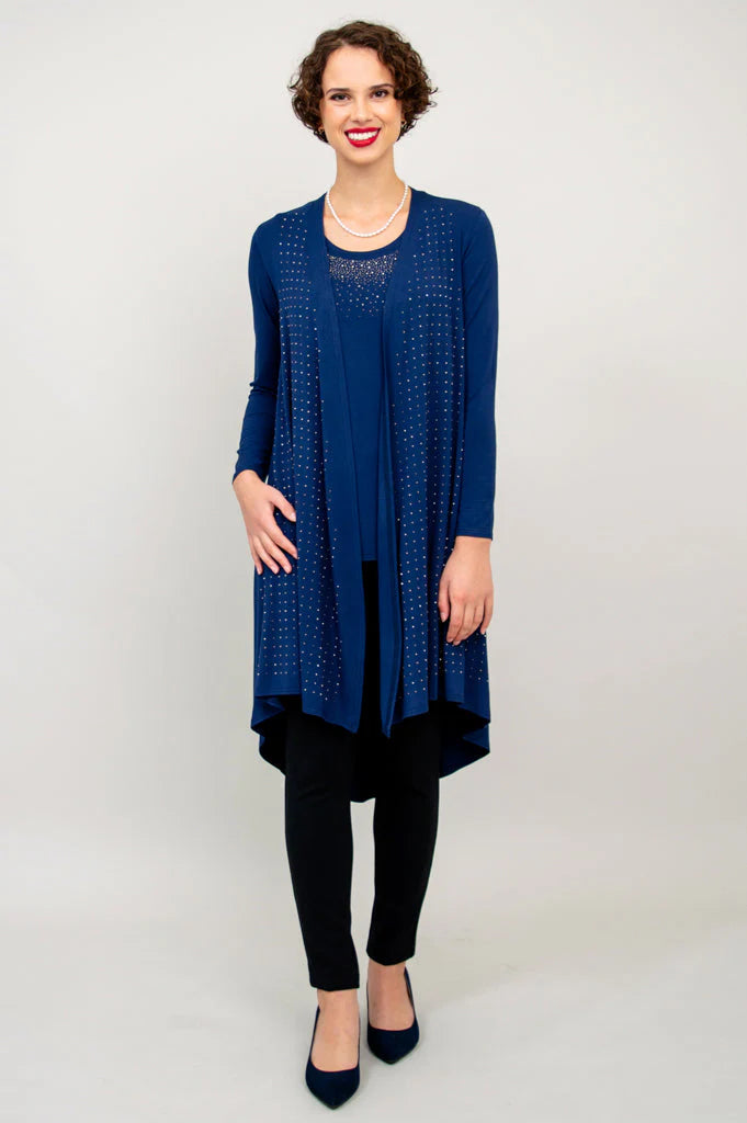 Priscilla Bamboo Jacket - Indigo Diamond