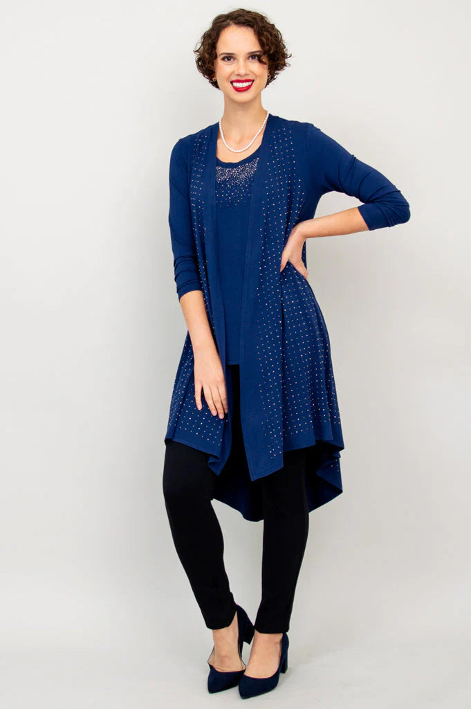 Priscilla Bamboo Jacket - Indigo Diamond