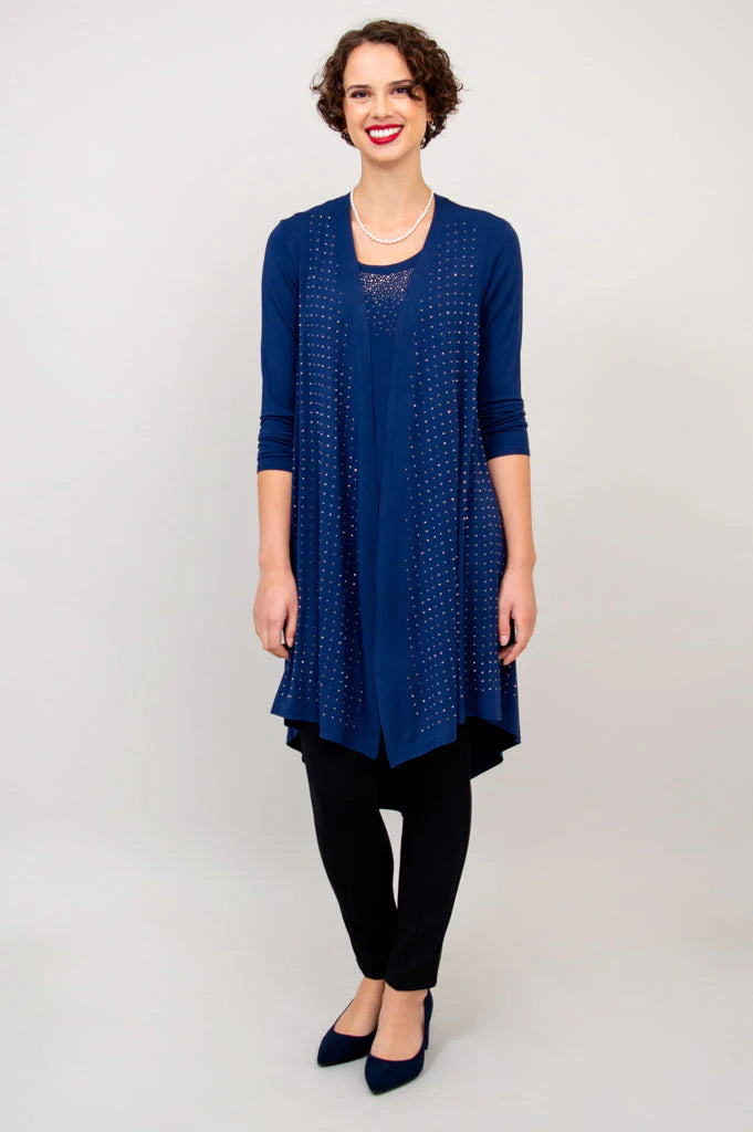 Priscilla Bamboo Jacket - Indigo Diamond