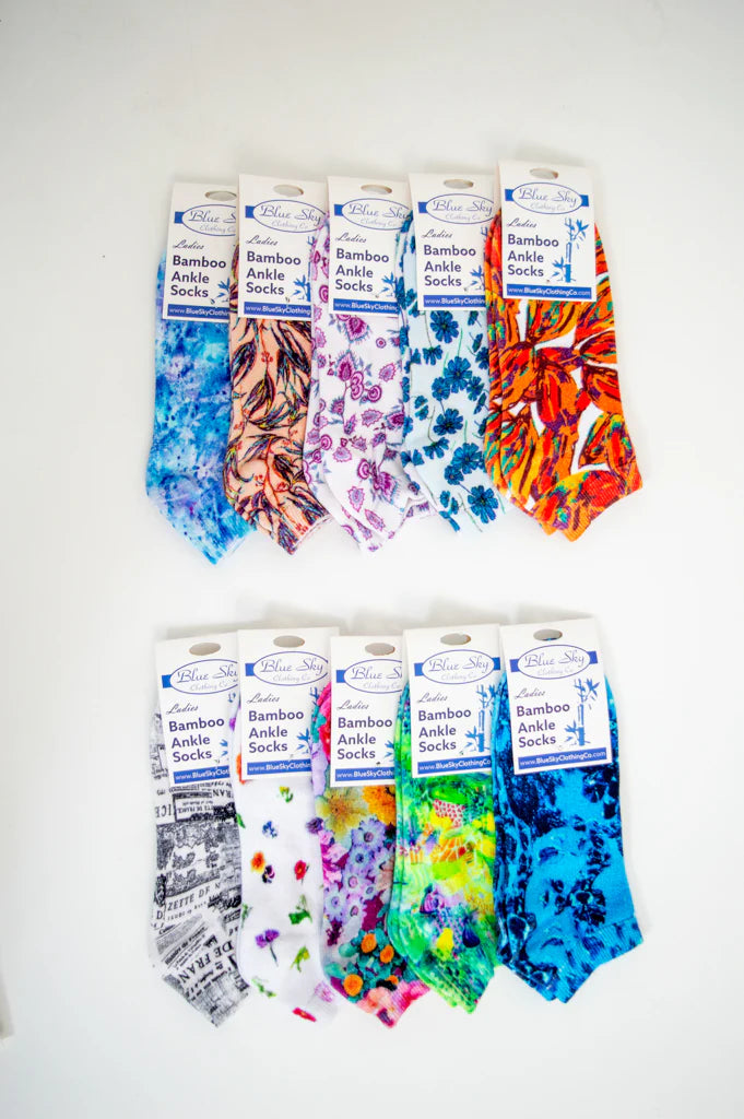 Ladies Printed Ankle Bamboo Socks