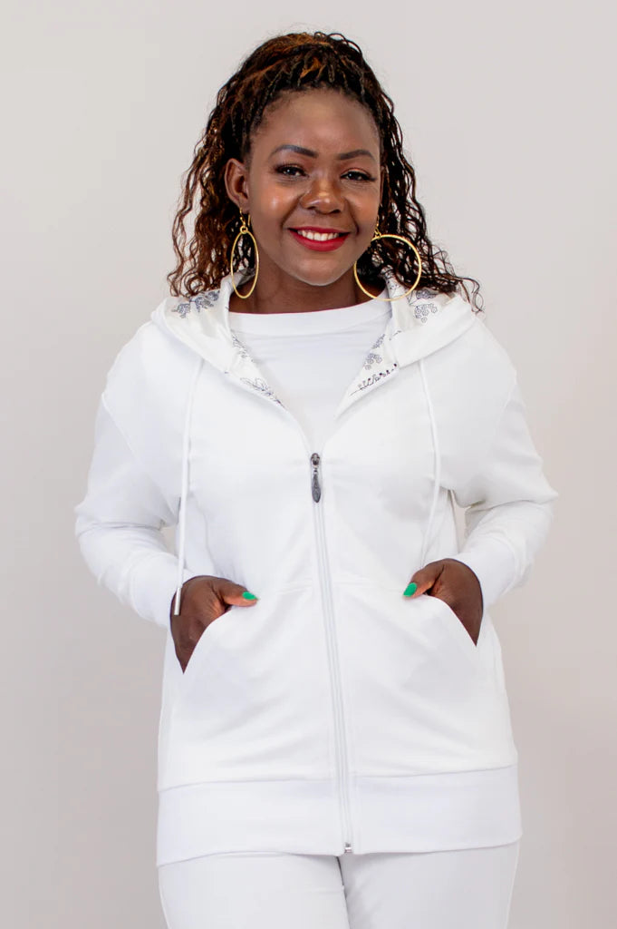 Sky Bamboo / Cotton Hoodie - White