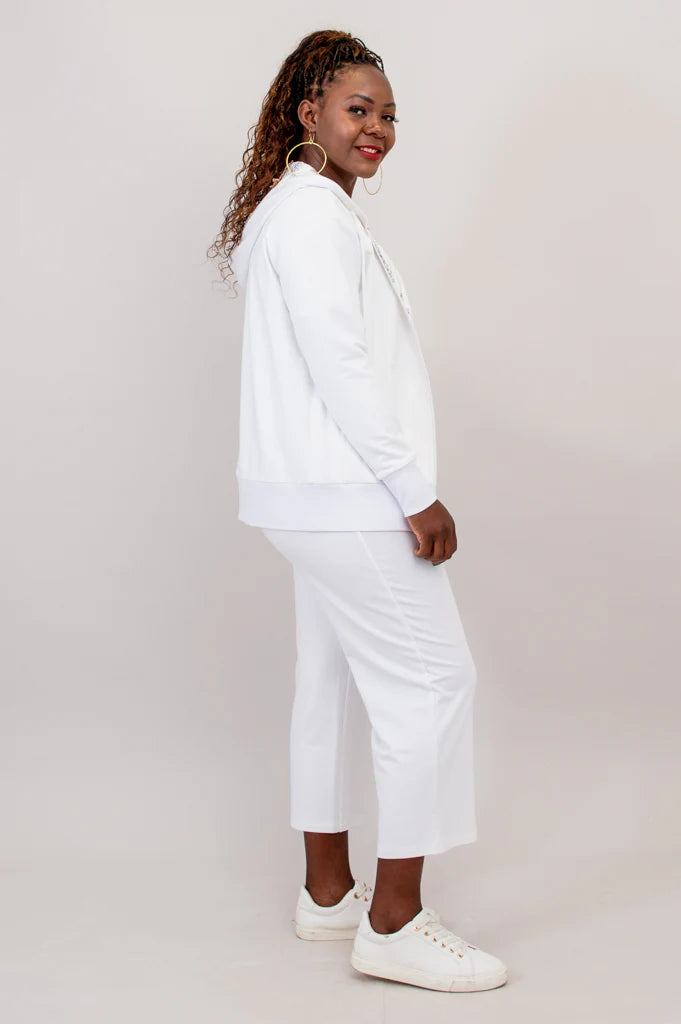 Sky Bamboo / Cotton Hoodie - White