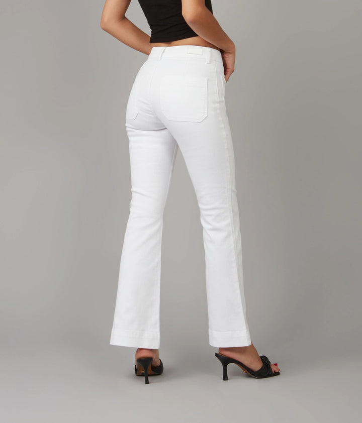 Alice High-Rise Wide Flared Jeans - White