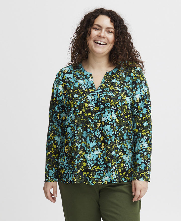 Fransa Long Sleeve Woven Blouse