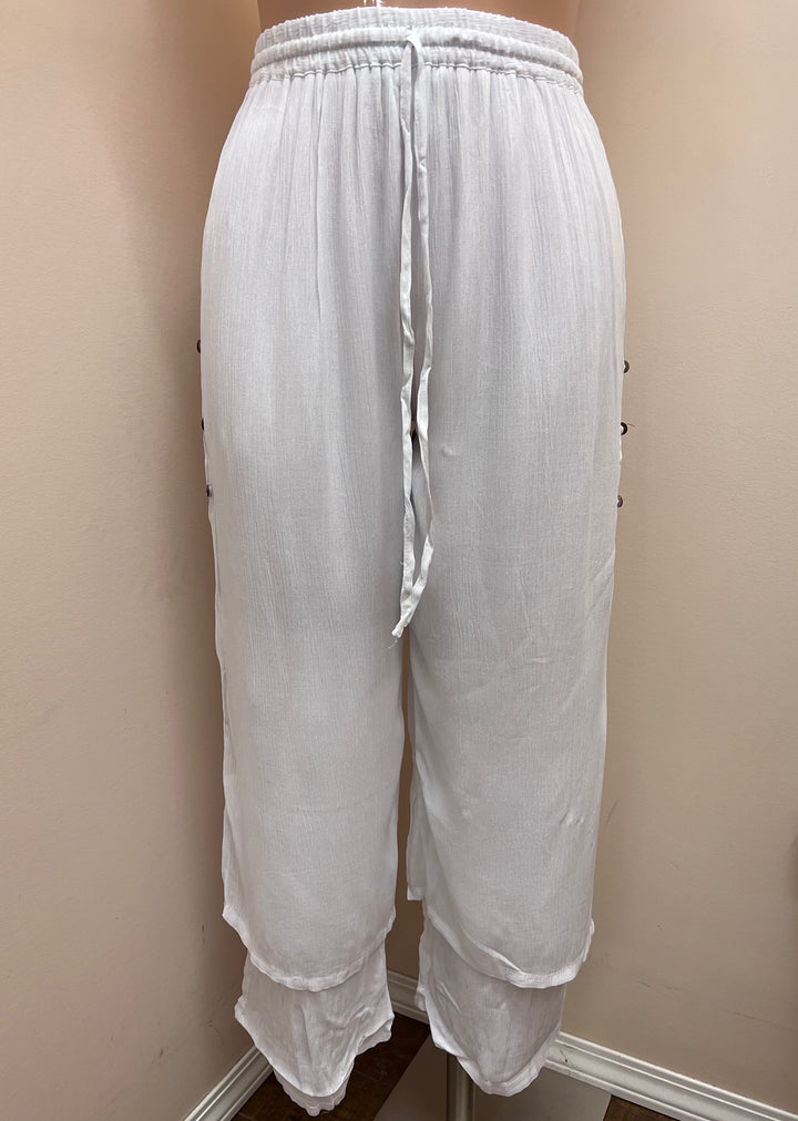 Boho Cotton Capri - White