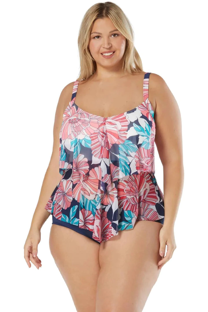 Portia Mesh Layer Deco Garden Tankini - Size 6