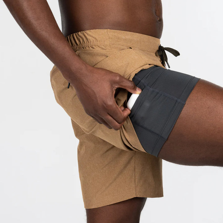 Saxx Sport 2 Life 2in1 Shorts - Sunset Red Heather