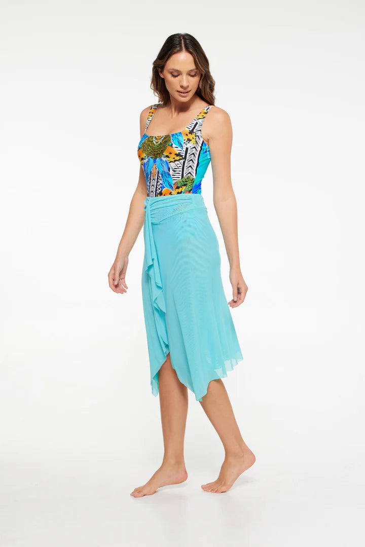 Mint Mesh Frill Skirt - Size X-Small