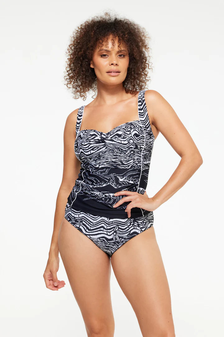 Budapest Ruched Tankini Top - Size 8